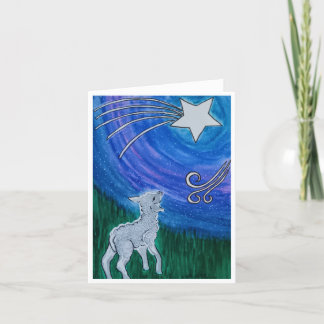 Christmas card with lamb and star