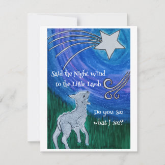 Christmas card with lamb and star