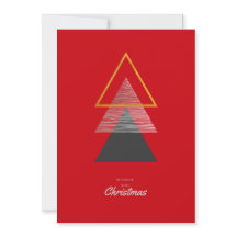 Christmas card with modern geometric trees.
