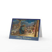 Christmas card with Nativity scene