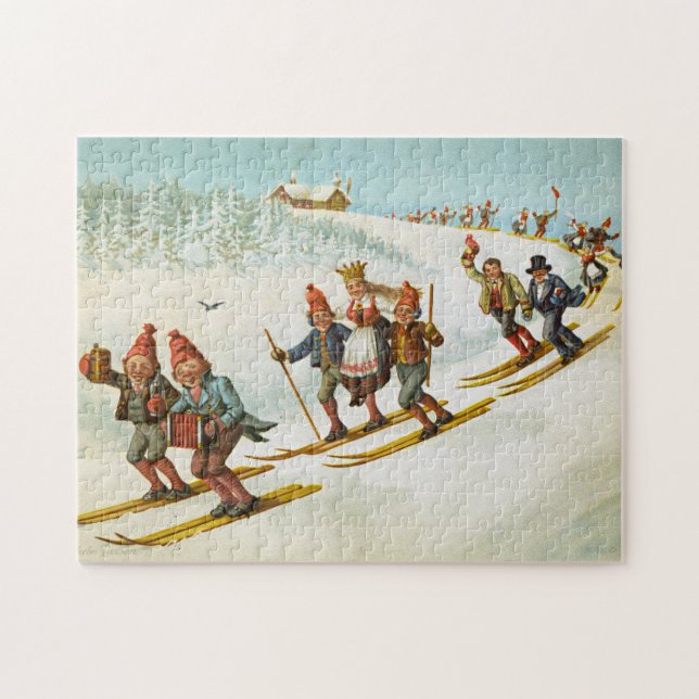 Christmas Card With Peasant Wedding Wilhelm Larsen Jigsaw Puzzle (Horizontal)