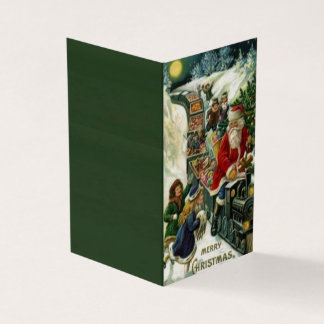 Christmas Card with Santa on a Toy Train