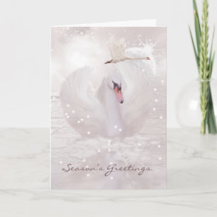 Christmas Card With Swan - Fantasy Swan Art