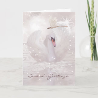 Christmas Card With Swan - Fantasy Swan Art