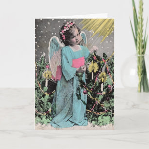 Christmas Card with Vintage Tin Type