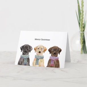 Christmas Card with Winter Labradors