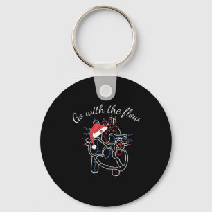 Christmas Cardiac Nurse Heart Anatomy Cvicu Cv Icu Key Ring