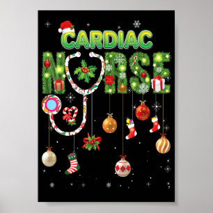 Christmas Cardiac Nurse Pine Tree Xmas Ornament Sw Poster