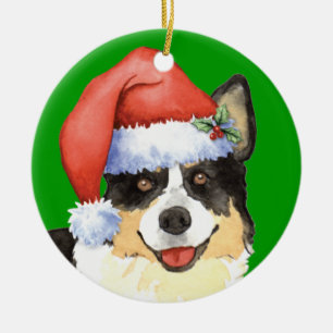 Christmas Cardigan Welsh Corgi Ceramic Ornament