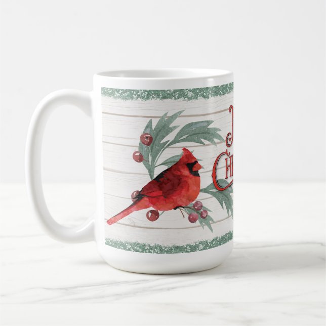 Christmas Cardinal 15 oz Classic Mug (Left)