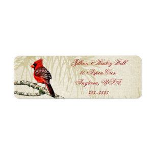 Christmas Cardinal Address Labels