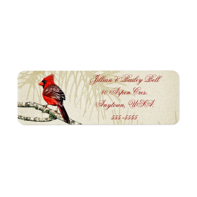 Christmas Cardinal Address Labels (Front)