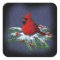 CHRISTMAS CARDINAL: BIRD: ART: SNOW