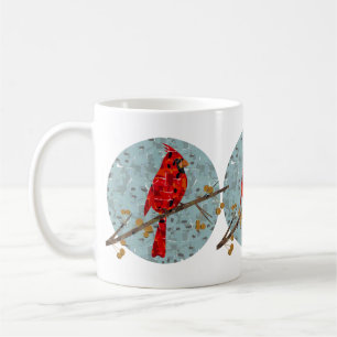 Christmas Cardinal bird collage Coffee Mug