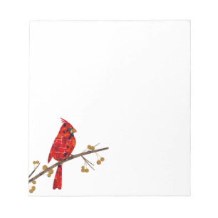Christmas Cardinal bird collage Notepad