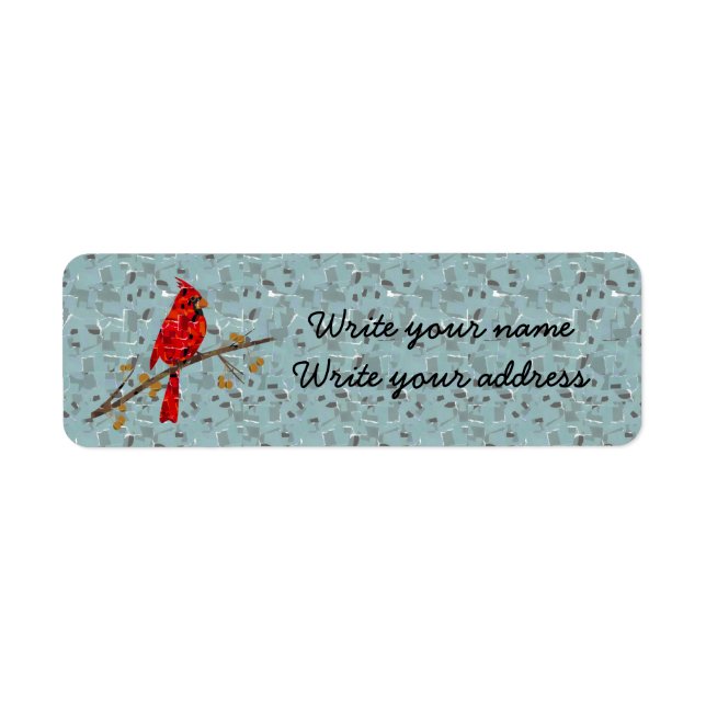Christmas Cardinal bird collage Return Address Label (Front)