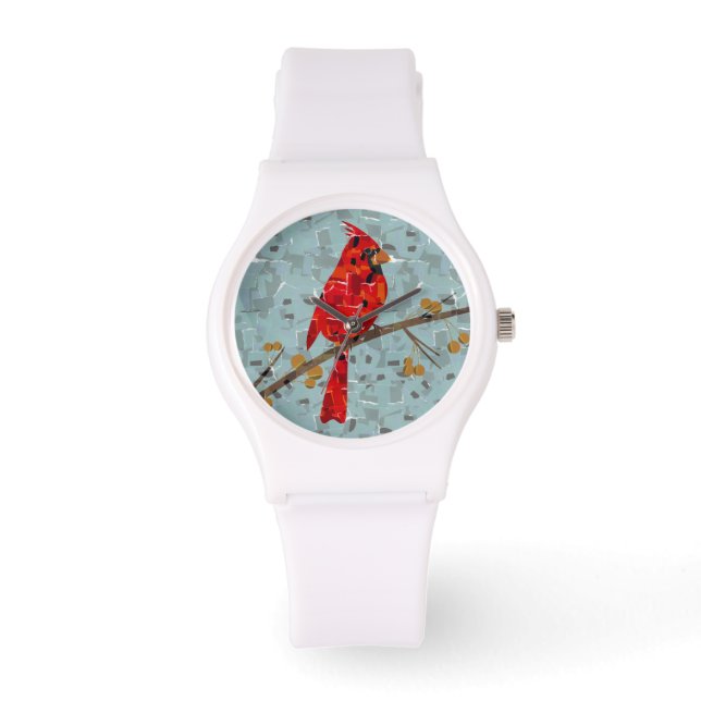 Christmas Cardinal bird collage Watch (Front)