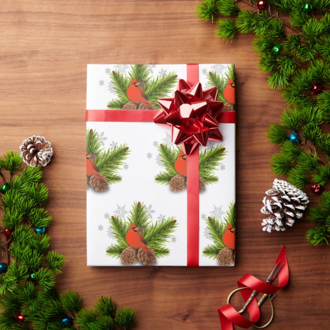 Christmas Cardinal Bird Wrapping Paper (Holiday Gift)