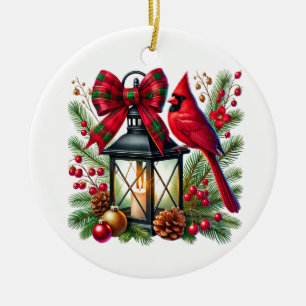 Christmas Cardinal Ceramic Ornament