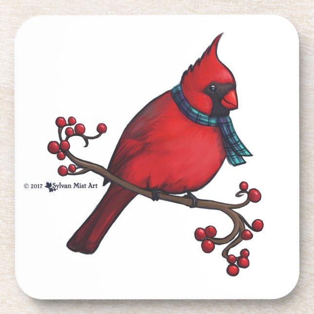 Christmas Cardinal Coaster (Front)