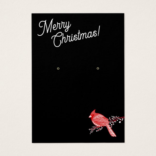 Christmas  Cardinal Earring Jewelry Display (Front)