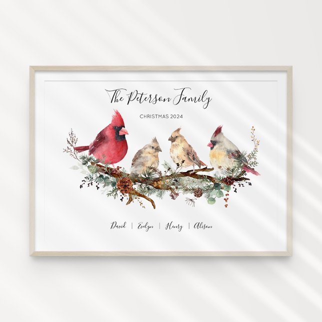 Christmas Cardinal Family of Four Poster (Creator Uploaded)