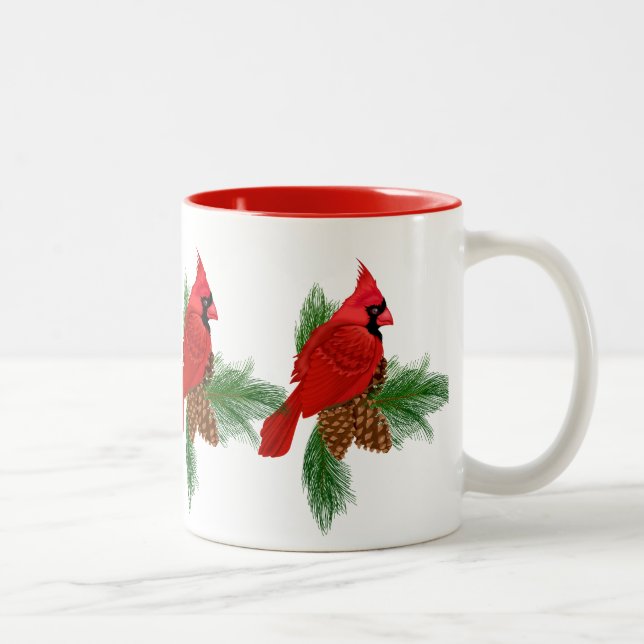 Christmas Cardinal Holiday coffee mug (Right)