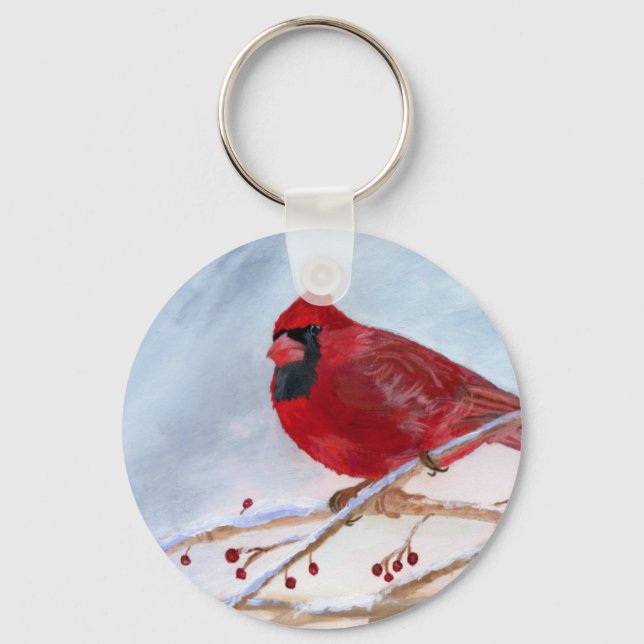 Christmas Cardinal Key Ring (Front)