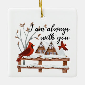 Christmas Cardinal Loss of Husband Always With You Ceramic Ornament