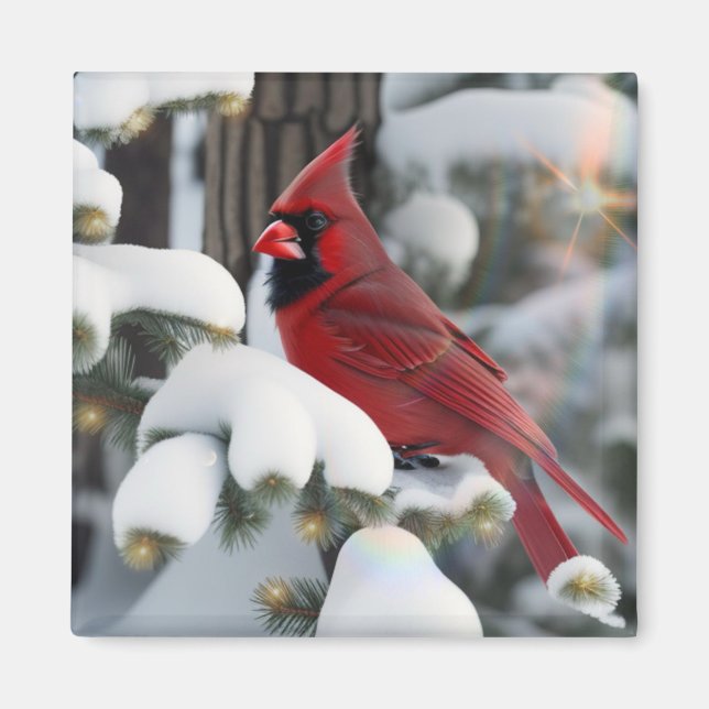 Christmas Cardinal Magnet (Front)