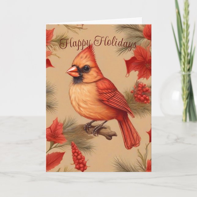 Christmas Cardinal - Motivational Holiday Card (Front)
