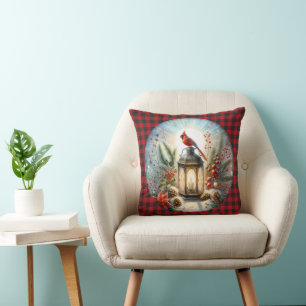 Christmas Cardinal Remember Loved one Lantern Cushion