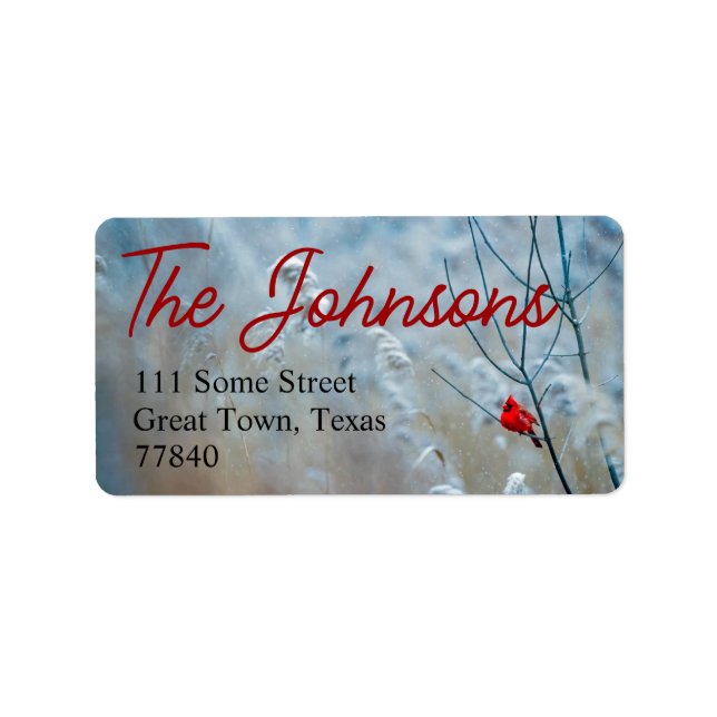 Christmas Cardinal Return Address Labels (Front)