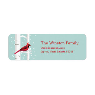 Christmas Cardinal Return Address Labels
