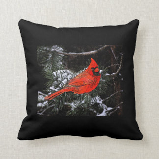 Christmas Cardinal Reversible (Black) Cushion