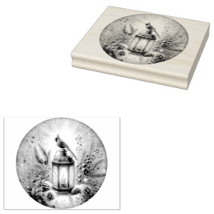 Christmas Cardinal Rubber Stamp