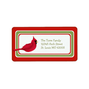 Christmas Cardinal Whimsical Custom Label
