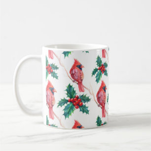 Christmas Cardinals and Holly Coffee Mug