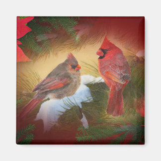 Christmas Cardinals Magne Magnet