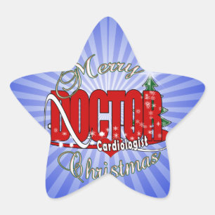 CHRISTMAS CARDIOLOGIST DOCTOR STAR STICKER