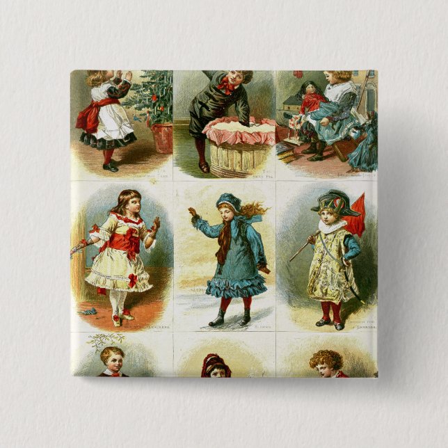 Christmas cards 15 cm square badge (Front)