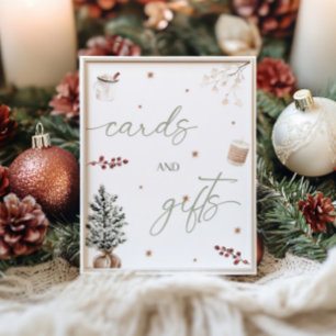 Christmas Cards And Gifts Table Sign