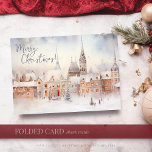 Christmas Cards, Merry Christmas Winter Landscape Holiday Card<br><div class="desc">Christmas Cards, Merry Christmas Christmas Cards, Winter Wonderland Cards, Snow Village Landscape Greeting Cards | Contact me if you need it on other items. | Copyright © Soumya's Templates | All rights reserved. -- I'm a professional Graphic Designer with 15 years of experience in this field. Check out my store...</div>