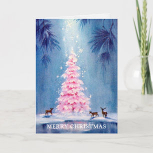 Christmas Cards Pink Tree