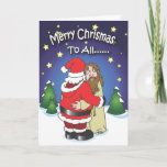 Christmas cards, Santa Hugging Jesus Holiday Card<br><div class="desc">This is a card for everyone... .. Ya pretty much everyone.. One love!</div>