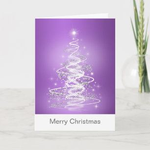 Christmas Cards with Tree in Purple