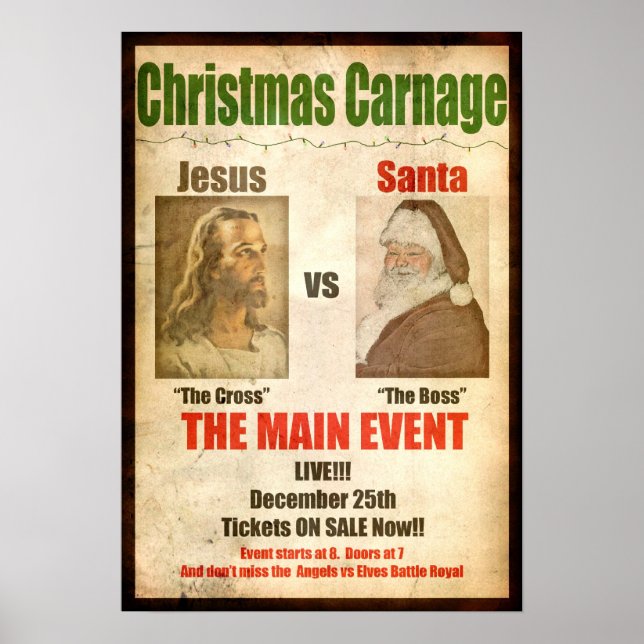 Christmas Carnage Jesus vs Santa Poster (Front)