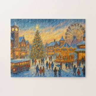 Christmas Carnival Town Winter Village Jigsaw Puzzle