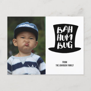 Christmas Carol Bah Humbug Holiday Photo Postcard
