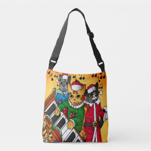Christmas Carol Cats Crossbody Bag
